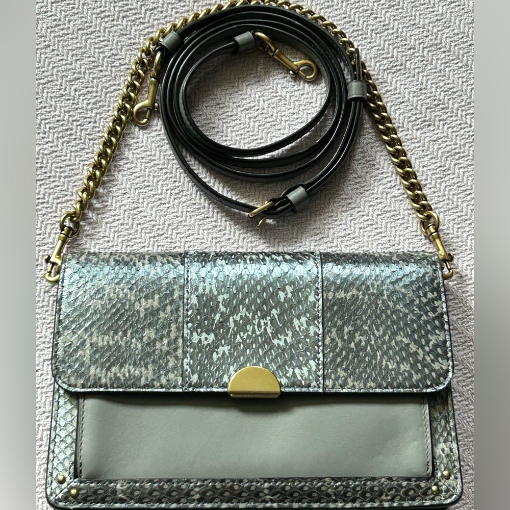 COACH Dreamer ColorBlock Snakeskin and Glovetanned Leather Convertible XBody - Picture 13 of 14